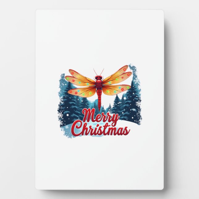 Festive Dragonfly Lights Plaque (Front)