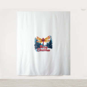 Festive Dragonfly Lights Tapestry