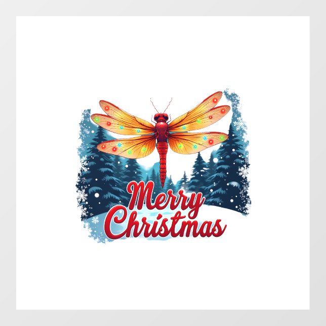 Festive Dragonfly Lights Window Cling (Sheet)