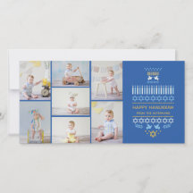 Festive Dreidel Icons Hanoukka Collage Carte photo