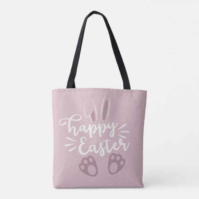 Festive Easter Bunny Tote Bag - Hop Into Easter  (Back)