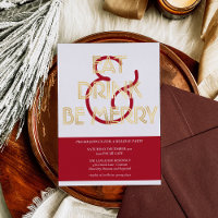 Festive Eat Drink & Be Merry Christmas Party Gold