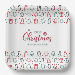 Festive Elegance Christmas Paper Plates