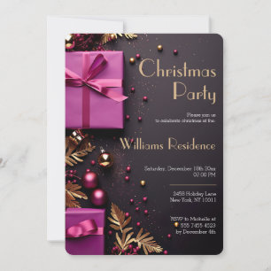 Festive Elegant Christmas Party Invitation