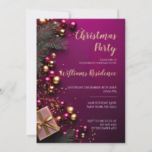 Festive Elegant Christmas Party Invitation