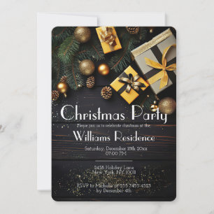 Festive Elegant Christmas Party Invitation