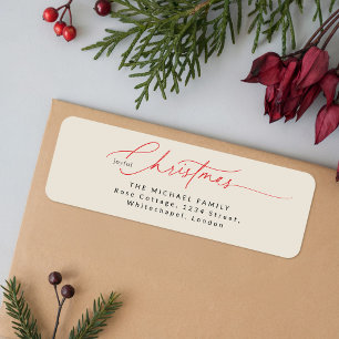 Festive Elegant Red Script Joyful Christmas