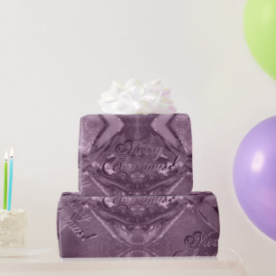 Festive Elegant Script Antique Pink Christmas Wrapping Paper