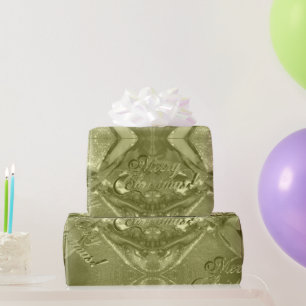 Festive Elegant Script Merry Christmas Green Wrapping Paper