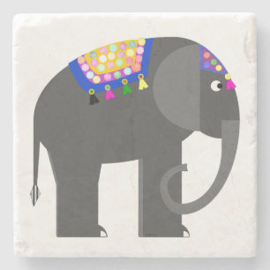 Festive Elephant Stone Coaster