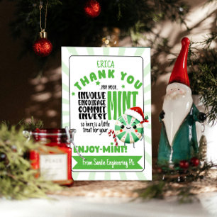 Festive enjoy Mint Holiday Card with Custom Name