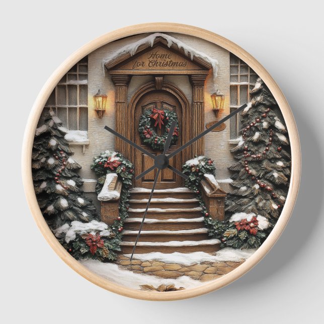 Festive entrance with wreath. clock (Front)