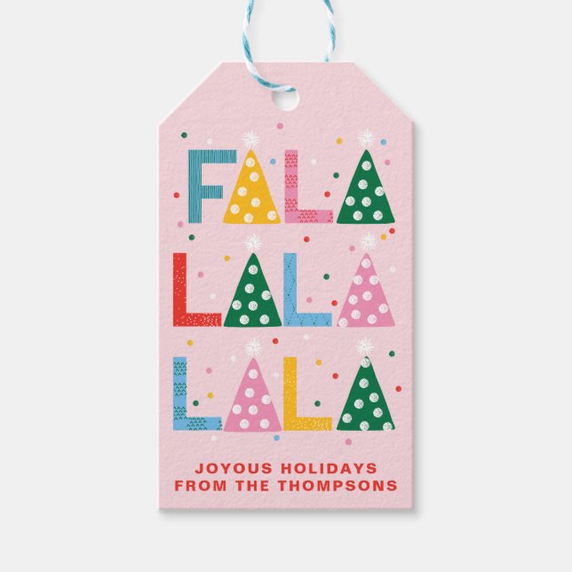 Festive FA LA LA Joyous Gift Tag (Front)
