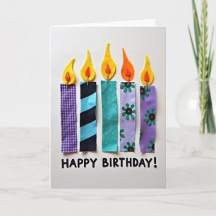 Festive Fabric Art Birthday Card