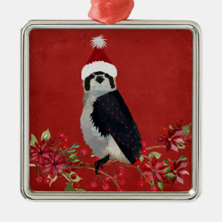 FESTIVE FALCON METAL ORNAMENT