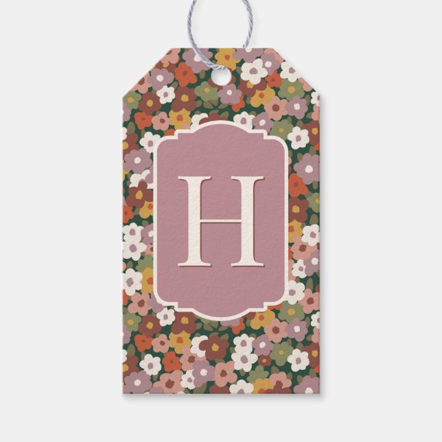 Festive Fall Flower Gift Tags (Front)