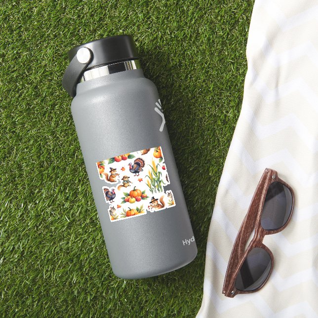 Festive Fall Harvest Watercolor Pattern Classic T- (HydroFlask Insitu)