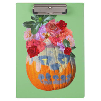 Festive Fall Pumpkin Floral  Clipboard