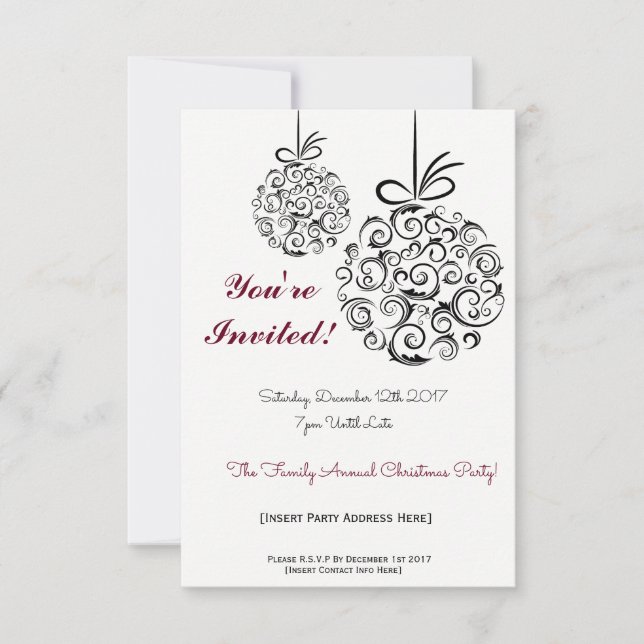 Festive Famille Fête Noël Invitation (Devant)