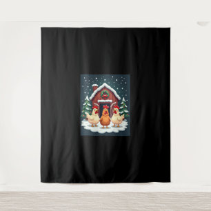 Festive Farmyard Chicken Tapestry