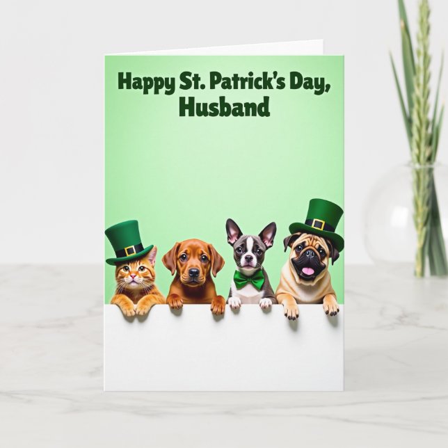 Festive Faux Gold Animal Card (Front)