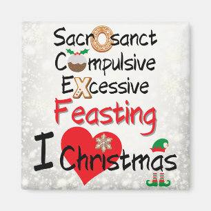 Festive Feasting -I Love Christmas Magnet