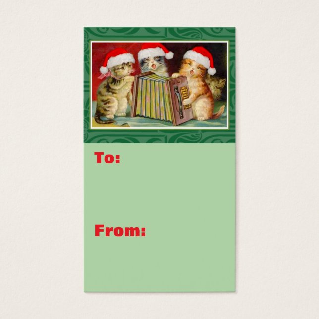 Festive Feline Accordion Players Christmas (Front)