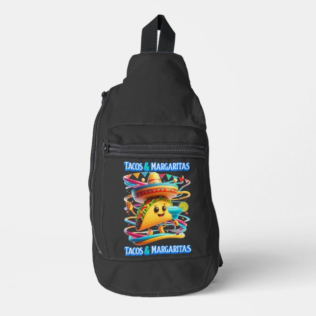 Festive Fiesta Flavours tacos and margaritas Sling Bag (Front)