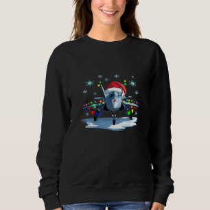 Festive Fighter Jet Christmas Tee — Santa Hat