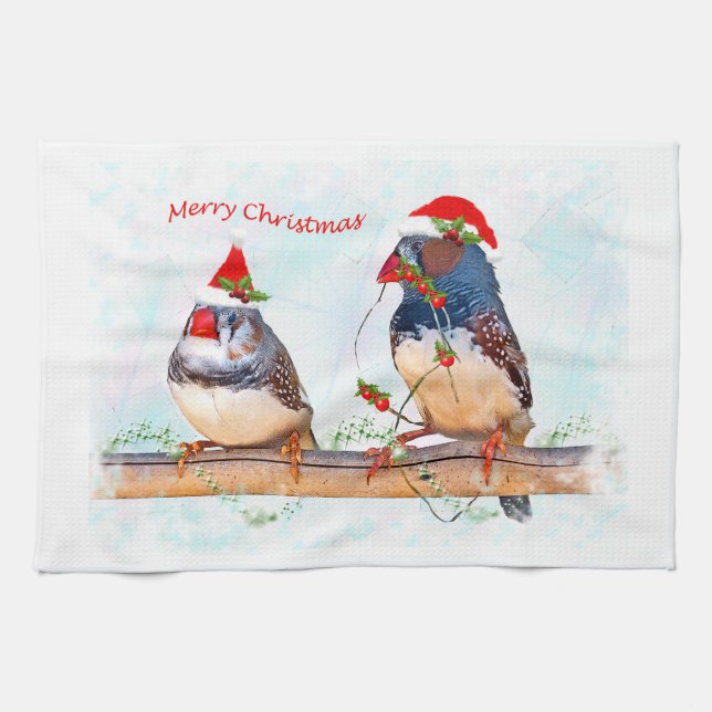 Festive Finches Kitchen Towel (Horizontal)