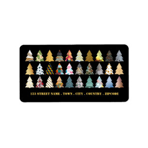 Festive Fir Trees, Christmas Label