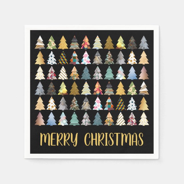 Festive Fir Trees, Christmas Party Napkin (Front)
