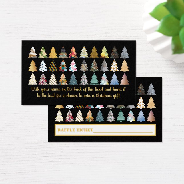 Festive Fir Trees, Christmas Party Raffle Ticket (Desk)