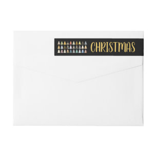 Festive Fir Trees, Christmas Wrap Around Label