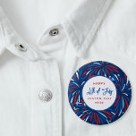 Festive Fireworks Custom 4th of July Party  2 Inch Round Button<br><div class="desc">Super fun 4th of July party button featuring colourful fireworks and 3 lines of custom text. It's so easy to customize!! Perfect for a festive 4th of July Independence Day party favour, summer BBQ, corporate cookout, family reunion or political campaign button. Check out all the matching items in our collection...</div>
