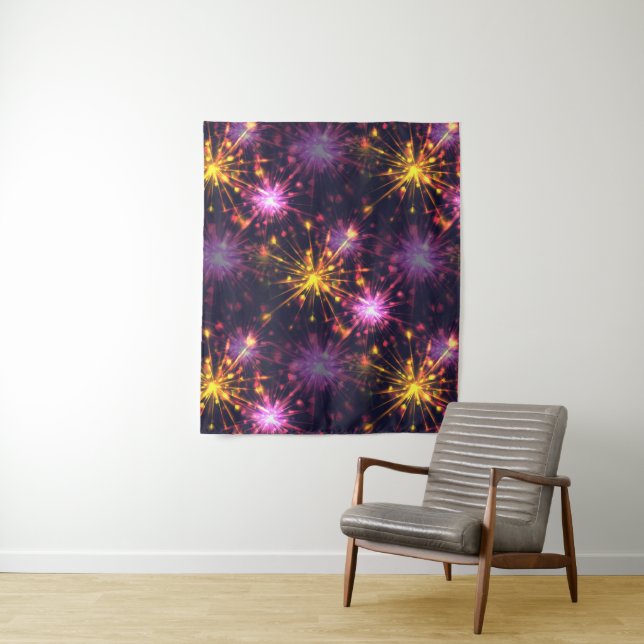 Festive fireworks of hearts    tapestry (In Situ)