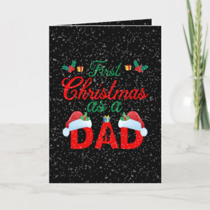Festive first Dad Christmas add sentiment Holiday Card
