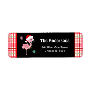 Festive Flamingo and Pink Plaid