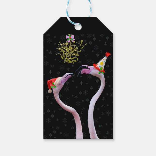 Festive Flamingos Gift Tags (Front)