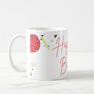 Festive Flat Lay Birthday Party Background Coffee Mug