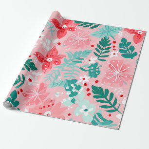 "Festive Floral Bliss Pattern" Wrapping Paper