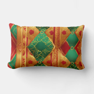 Festive Floral Elegance Throw Pillow