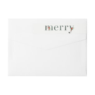 Festive Florals MERRY Wraparound Holiday Labels