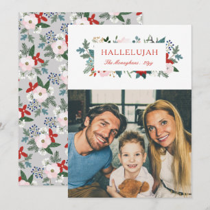 Festive Florals Photo Holiday Card