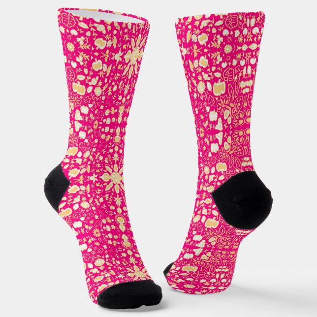 Festive florals socks (Angled)