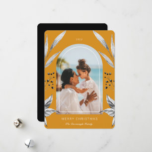 Festive Foliage Arch Photo Frame Holiday Card