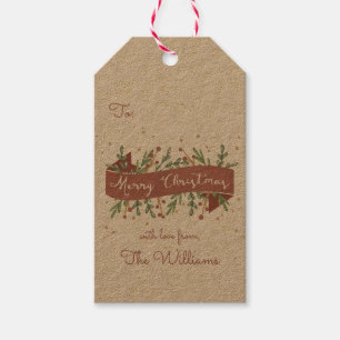 Festive Foliage Christmas Gift Tag