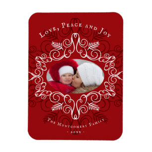 Festive Foliage Déco Cadre de vacances Magnet phot