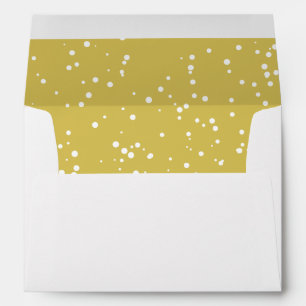 Festive Foliage Deco Frame Gold Holiday Envelope