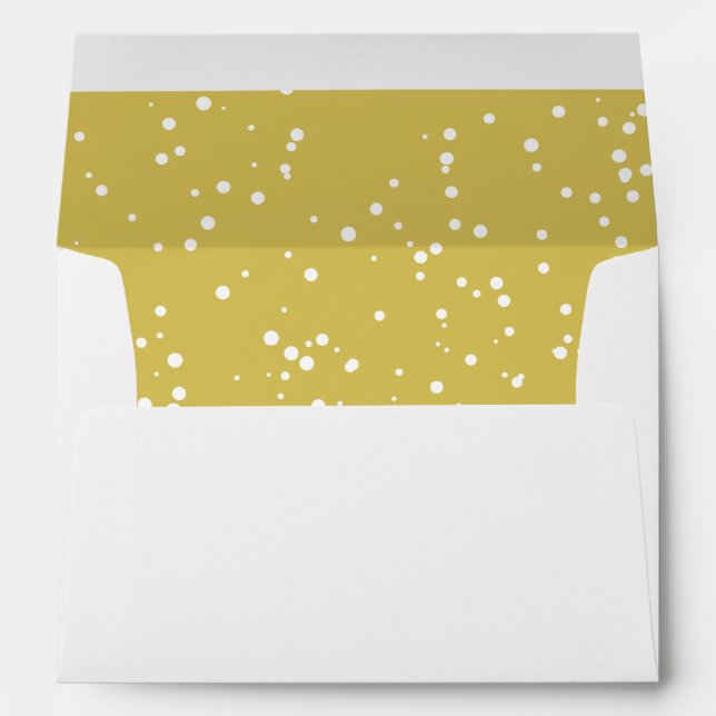 Festive Foliage Deco Frame Gold Holiday Envelope (Back (Bottom))